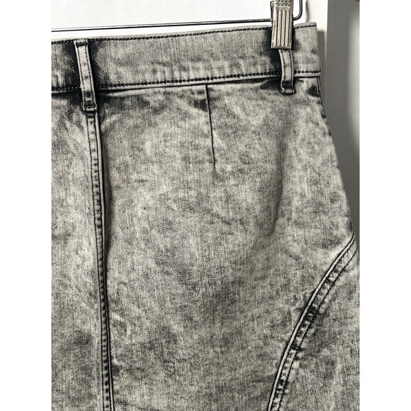 Express Mini Pencil Skirt Denim NEW Womens 6 Distressed Black High Rise Zip NWT - Picture 11 of 15